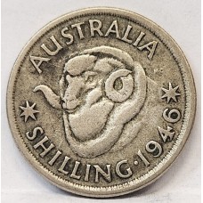 AUSTRALIA 1946 . ONE 1 SHILLING . NO DOT
